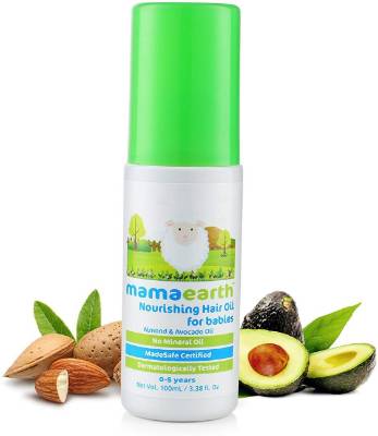 Picture of Mamaearth Nourishing Baby Hair Oil, Almond and Avocado, 100ml