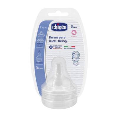 Picture of Chicco Wb Teat 2M+ Med Sil 2Pcs