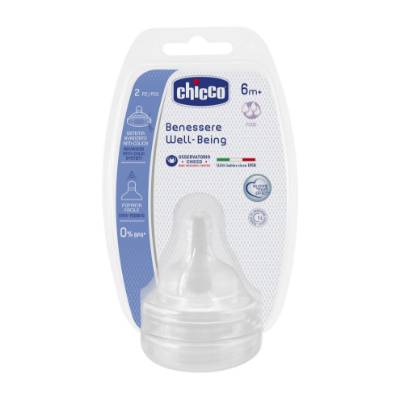 Picture of Chicco Wb Teat 6M+ Food Sil 2Pcs