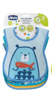 Picture of Chicco Weaning Bib 6M+ 3Pcs Boy/Neutral