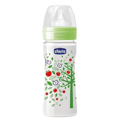 Picture of Chicco Wellbeing Feeding Bottle 250ml Sil-New (Green)