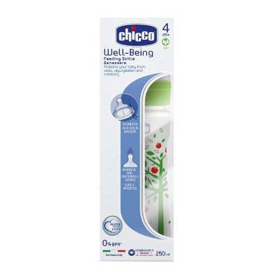 Picture of Chicco Wellbeing Single Pack Pp Bottle 250ml Fast Flow (Green)