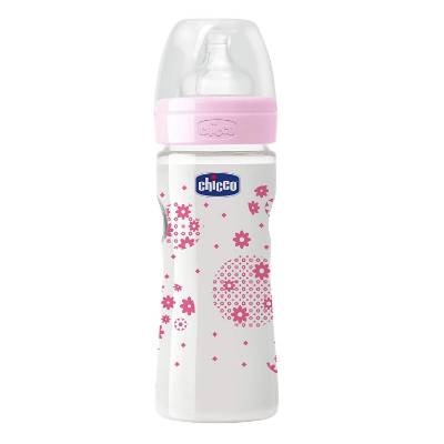 Picture of Chicco Wellbeing Single Pack Pp Bottle 250ml Fast Flow (Pink)