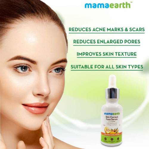 Picture of Mamaearth Skin Correct Face Serum with Niacinamide and Ginger Extract for Acne Marks &amp; Scars - 30ml