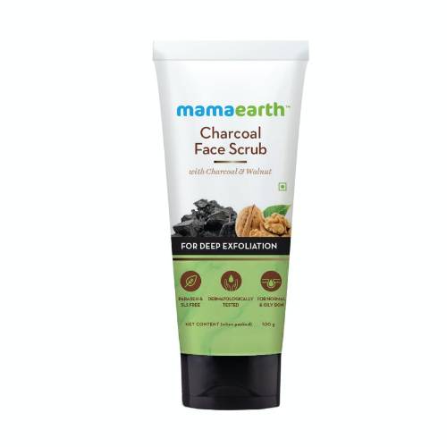 Picture of Mamaearth Charcoal Face Scrub For Oily Skin & Normal skin, with Charcoal & Walnut for Deep Exfoliation - 100g