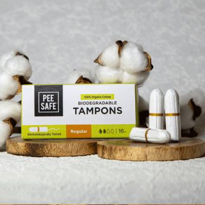 Picture of Pee Safe Biodegradable Organic Cotton Tampon (Regular)