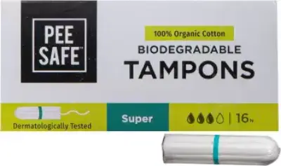 Picture of Pee Safe Biodegradable Organic Cotton Tampon (Super)