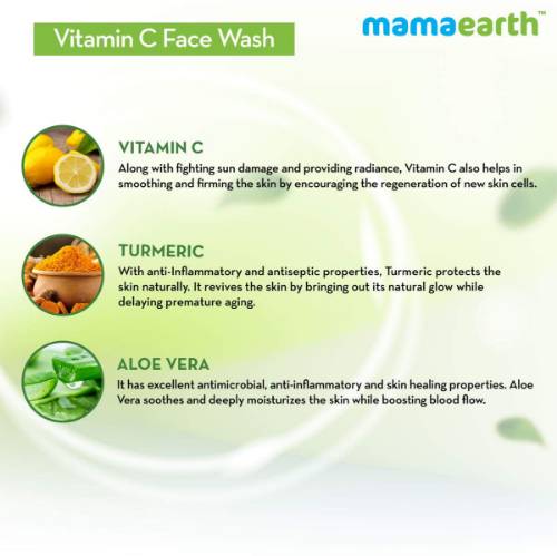 Picture of Mamaearth Vitamin C Face Wash With Vitamin C &amp; Turmeric for Skin Illumination - 100g