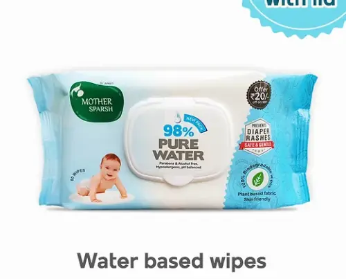 Picture of Mother Sparsh 98% Water Wipes (80 Scented Baby Wipes) - Plant Based Fabric