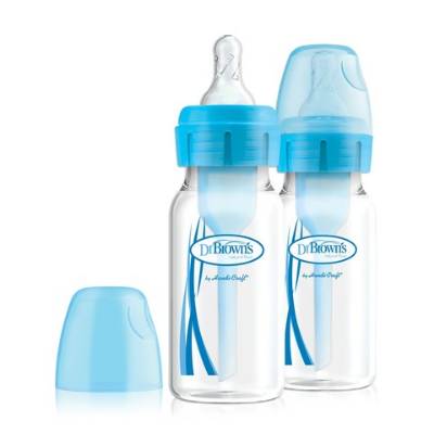 Picture of Dr. Brown's 4 oz / 120ml PP Narrow-Neck "Options" Baby Bottle - Blue, 2-Pack