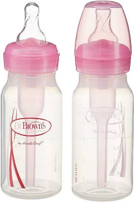 Picture of Dr. Brown's 4 oz / 120ml PP Narrow-Neck "Options" Baby Bottle - Pink, 2-Pack