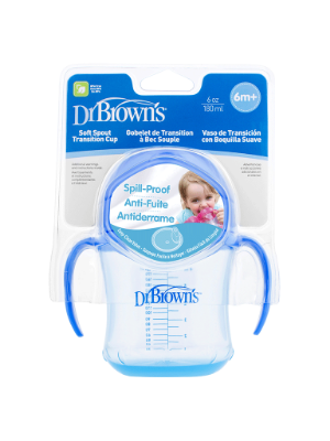 Picture of Dr. Brown's 6 oz / 180ml Soft-Spout Transition Cup w/ Handles - Blue (6m+)