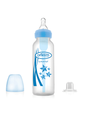 Picture of Dr. Brown's 8 oz / 250ml PP Narrow-Neck "Options" Transition Bottle w/ Sippy Spout - Blue, 1-Pack