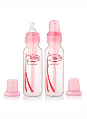 Picture of Dr. Brown's 8 oz / 250ml PP Options+ Narrow Bottle PINK, 2-Pack