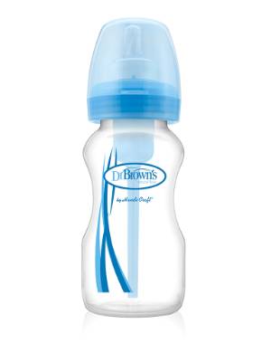 Picture of Dr. Brown's 9 oz / 270ml PP Wide-Neck "Options" Baby Bottle - Blue, 1-Pack