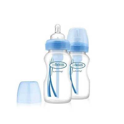 Picture of Dr. Brown's 9 oz / 270ml PP Wide-Neck "Options" Baby Bottle - Blue, 2-Pack