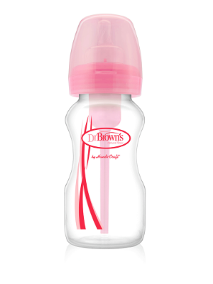 Picture of Dr. Brown's 9 oz / 270ml PP Wide-Neck "Options" Baby Bottle - Pink, 1-Pack