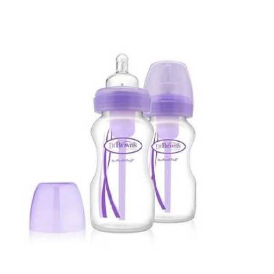 Picture of Dr. Brown's 9 oz / 270ml PP Wide-Neck "Options" Baby Bottle - Purple, 2-Pack