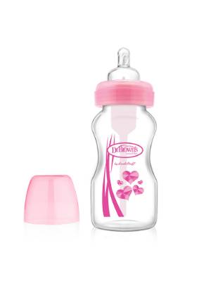 Picture of Dr. Brown's 9 oz / 270ml Options+ Wide-Neck Bottle, PP, PINK, 1-Pack