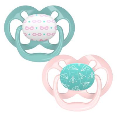 Picture of Dr. Brown's Advantage Pacifiers, Stage 1, Pink Stars, 2 pack