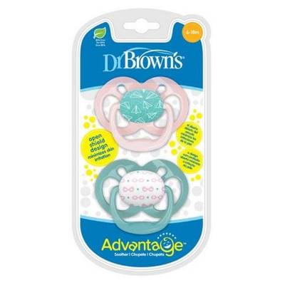 Picture of Dr. Brown's Advantage Pacifiers, Stage 2, Pink Airplanes, 2 pack