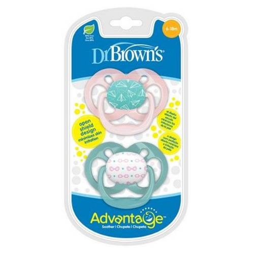 Picture of Dr. Brown's Advantage Pacifiers, Stage 2, Pink Airplanes, 2 pack