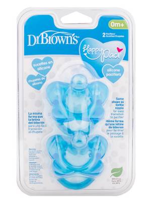 Picture of Dr. Brown's HappyPaci Silicone Pacifier, Stage 1, 0m+, Blue 2-Pack