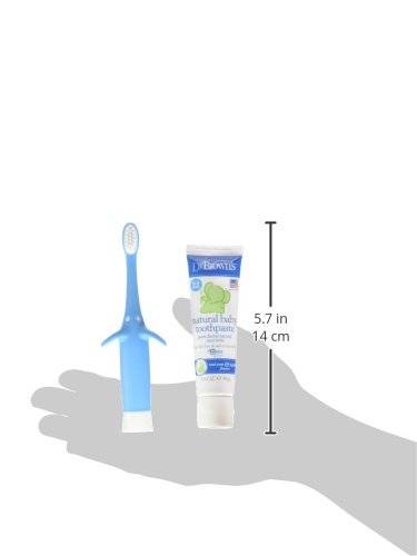 Picture of Dr. Brown's Infant Toothbrush, Toothpaste Combo Pack Elephant, Blue