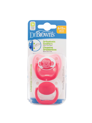 Picture of Dr. Brown's Ortho CLASSIC SHIELD Pacifier - Stage 2 * 6-12M - Pink, 2-Pack