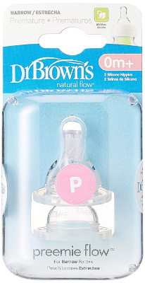 Picture of Dr. Brown's Preemie Flow Narrow Silicone Nipple, 2-pack