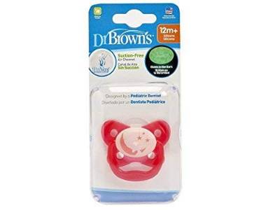 Picture of Dr. Brown's PreVent Glow in the Dark Butterfly Pacifier, Stage 3 Pink, 1-Pack