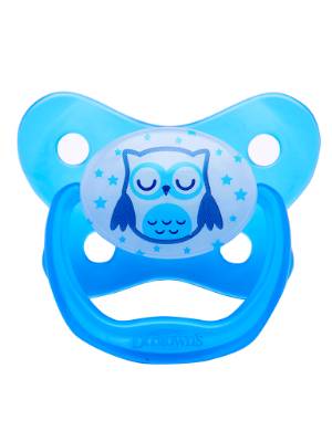 Picture of Dr. Brown's PreVent Glow in the Dark BUTTERFLY SHIELD Pacifier - Stage 3 * 12M+ - Blue (Sleepy Owl)