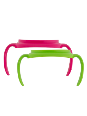 Picture of Dr. Brown's Transition Cup Handles, 2-pack, pink/green