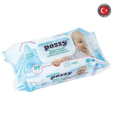 Picture of Pozzy Wet Wipes Mega Blue W/Cap 120Pcs