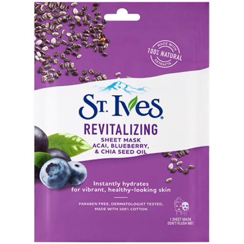 Picture of St. Ives Revitalizing Acai, Blueberry & Chia Seed Oil Sheet Mask 1 nos