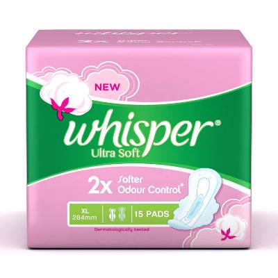 Picture of Whisper Ultra Soft XL+ Pink 15Pcs 'Pack