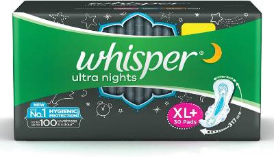 Picture of Whisper Ultra Nights with Odour Lock Gel XL+ 30 Pads