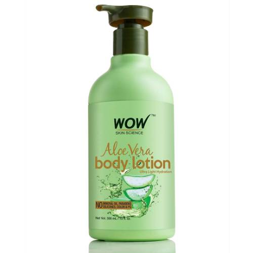 Picture of Wow Skin Science Aloe Vera Body Lotion - Ultra Light Hydration - No Mineral Oil, Parabens, Silicones, Color & Pg 300ml